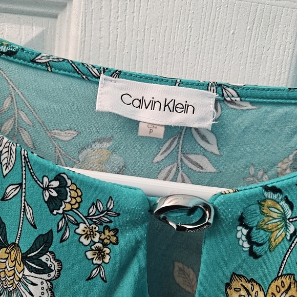 Columbia Blue Long Sleeve Blouse with Playful Print - Picture 2 of 4